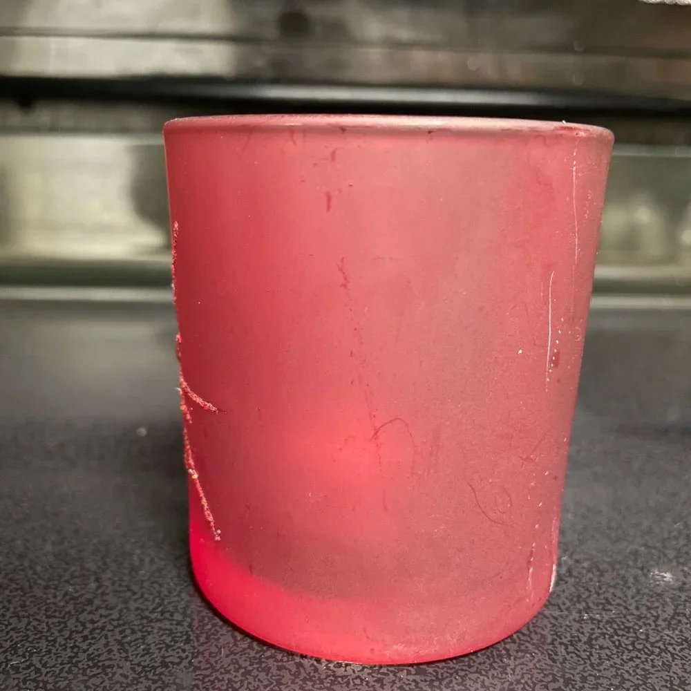 Red Starburst votive candle holder